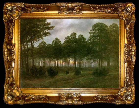 framed  Caspar David Friedrich evening, ta009-2